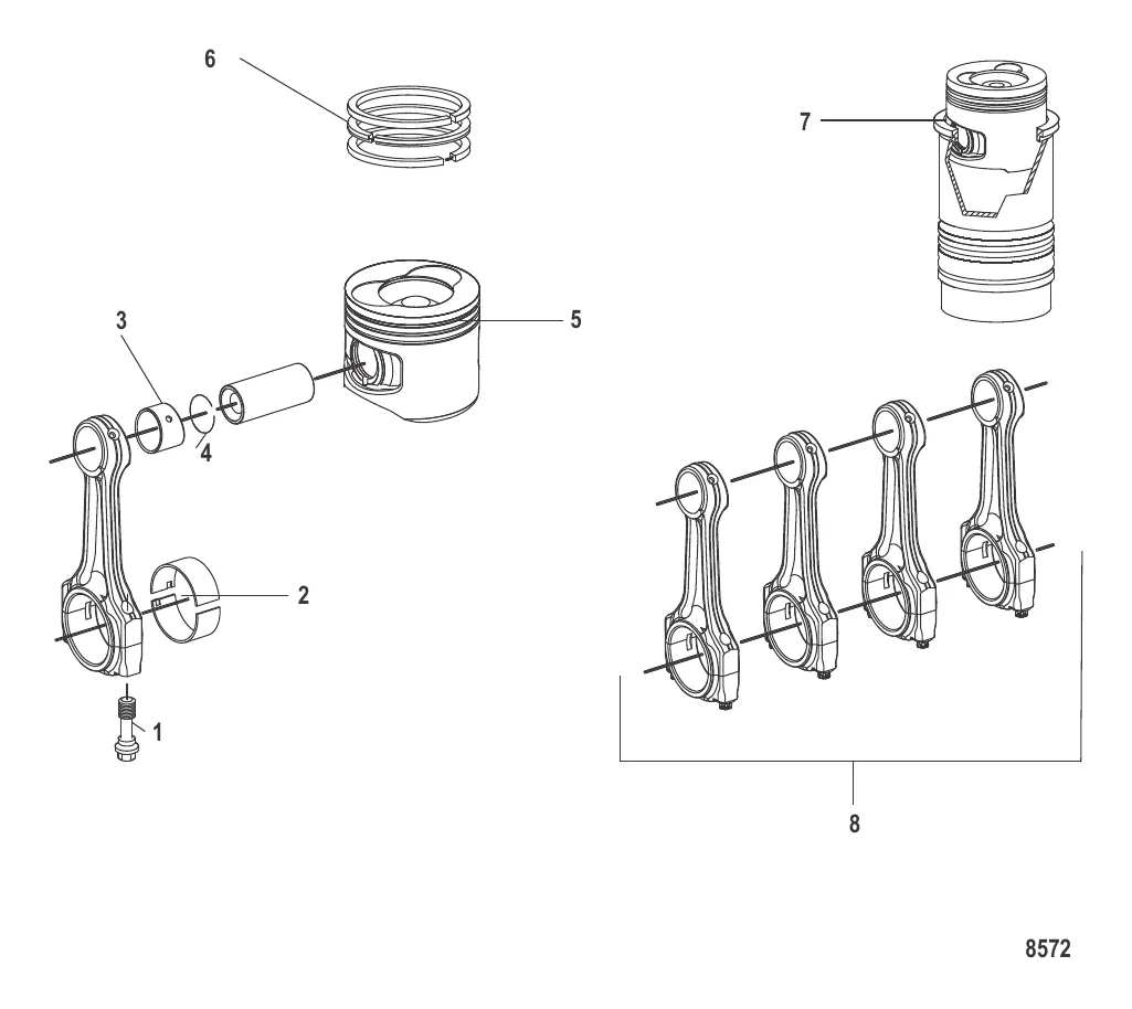 Шатун и поршень