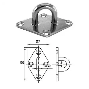 Планка ромб с проушиной 5 мм AISI 304 1023-0305