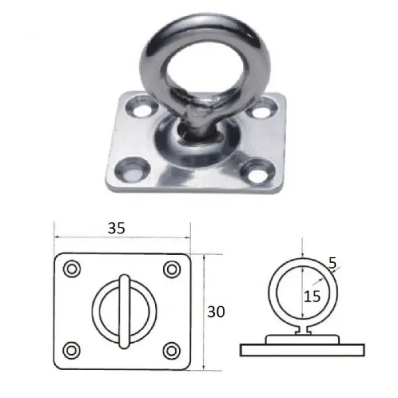 CIM Планка квадратная с поворотной проушиной 5мм