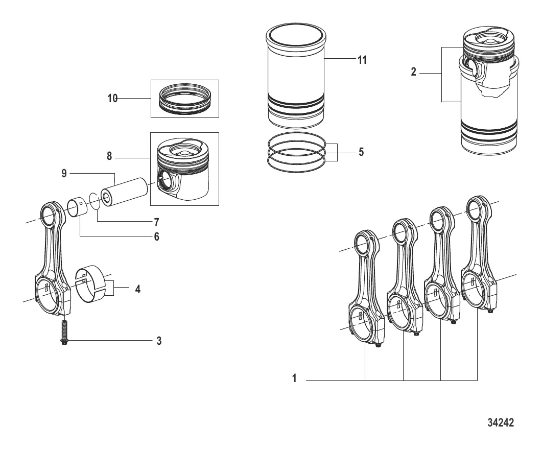 Шатун и поршень Конструкция II