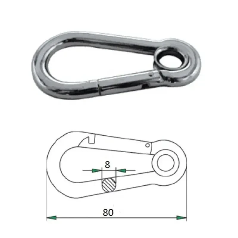 CIM Гак-карабин с проушиной 8х80мм