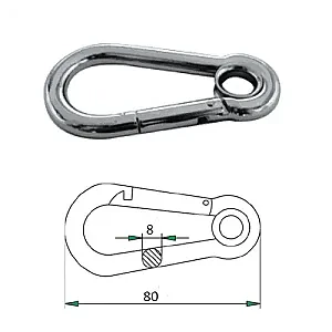 Гак-карабин с проушиной 8х80мм 2602-0108