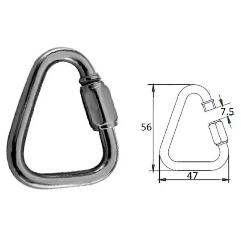 CIM Гак-карабин треугольный 6 мм AISI 316