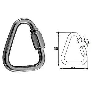 Гак-карабин треугольный 6 мм AISI 316 1703-0106