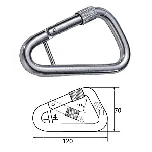 Гак-карабин треугольный с перемычкой 4 мм AISI 316 2606-0521
