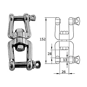 Вертлюг скоба-скоба 13мм 2703-0113