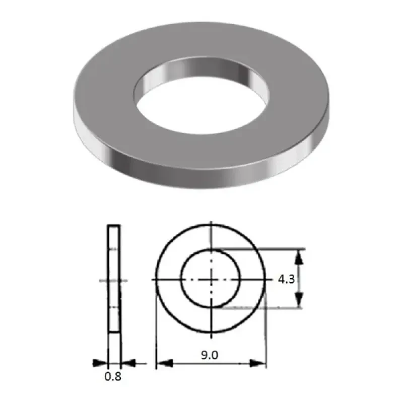 ZONBIX Шайба M 4 нерж.A2 (100 шт)