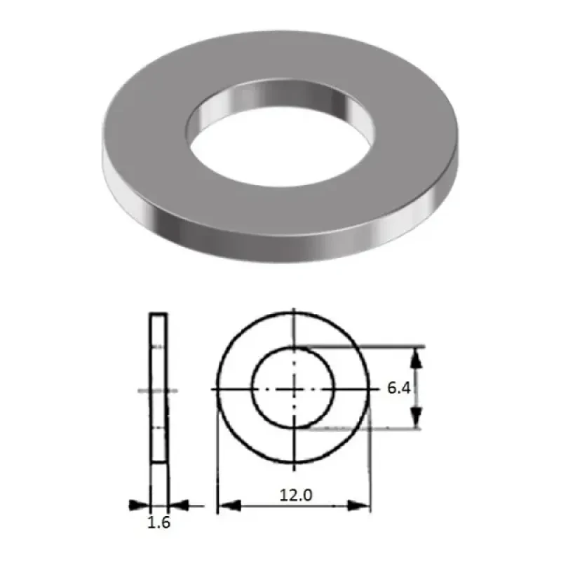 ZONBIX Шайба M 6 нерж.A2 (100 шт)
