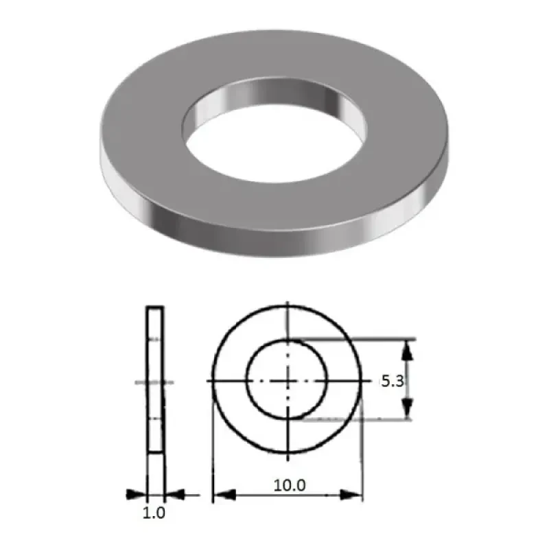 ZONBIX Шайба M 5 нерж.A2 (100 шт)