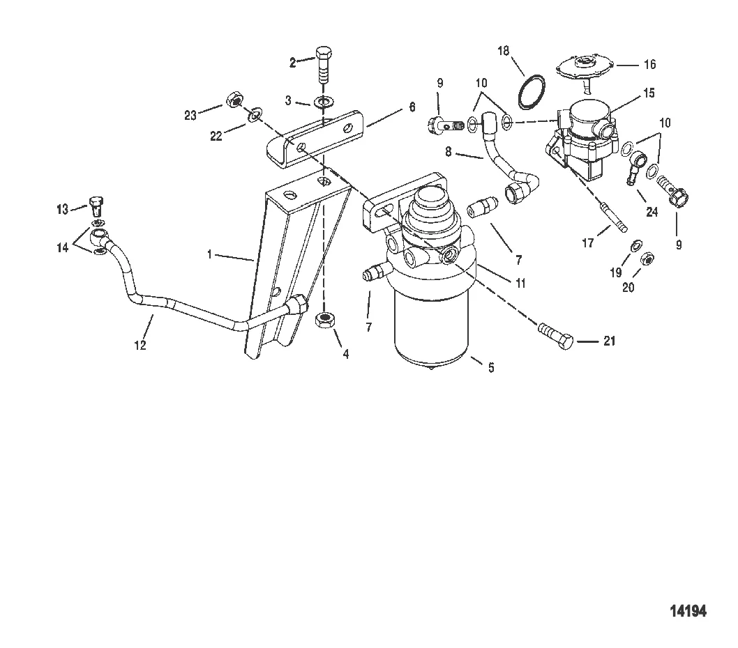 Топливный фильтр (Сер. номера D725460, F306930 и выше)