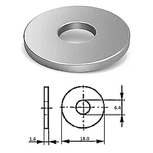 Шайба кузовная M 6 нерж.A2 (100 шт) D9021-A2 M 6*18
