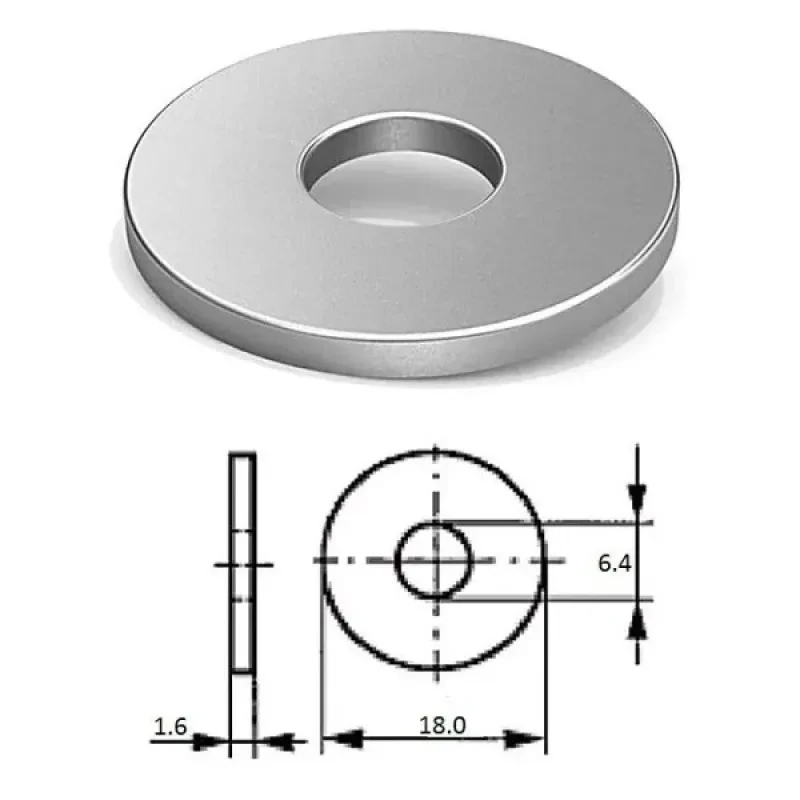 ZONBIX Шайба кузовная M 6 нерж.A2 (100 шт)