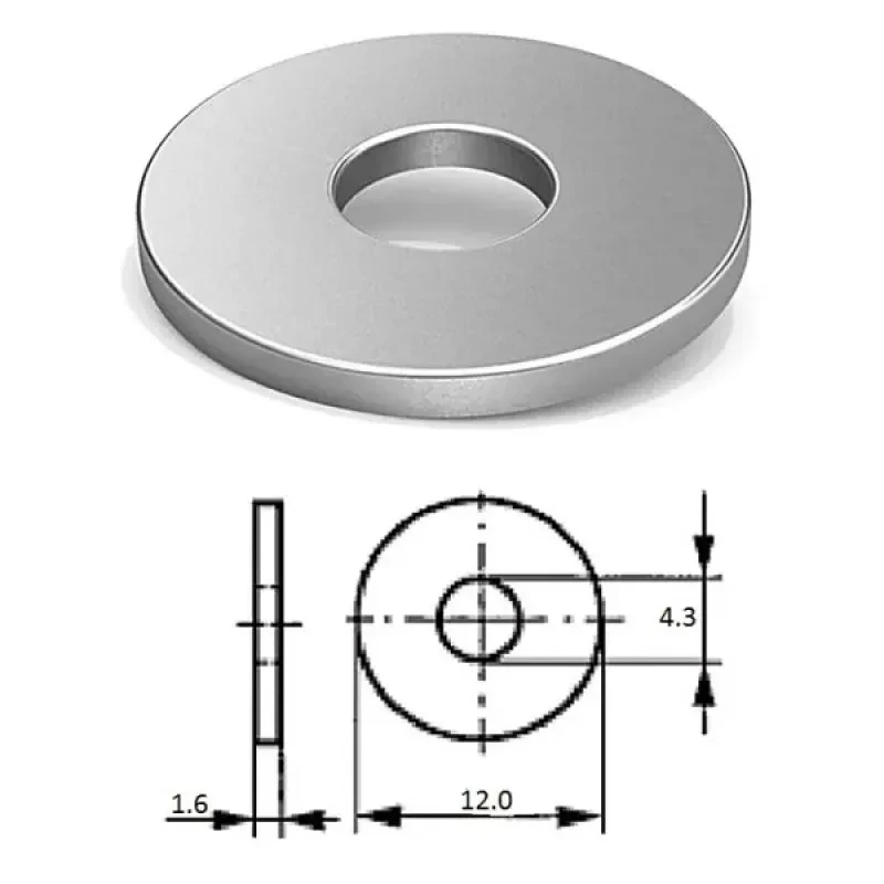 ZONBIX Шайба кузовная M 4 нерж.A2 (100 шт)