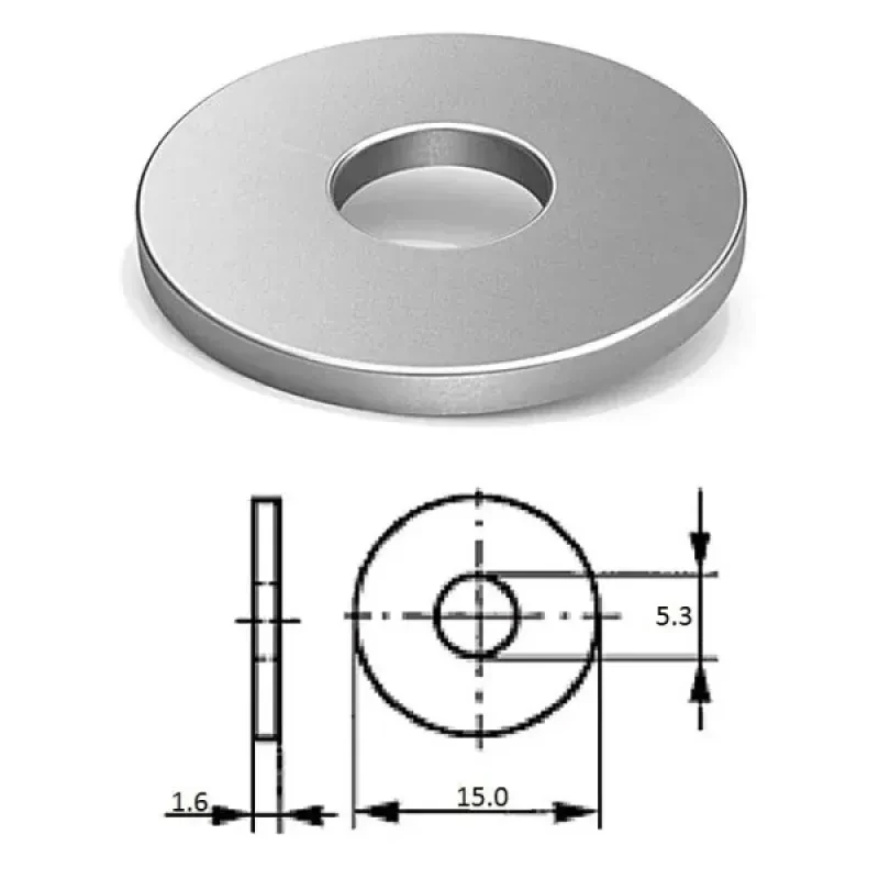 ZONBIX Шайба кузовная M 5 нерж.A2 (100 шт)