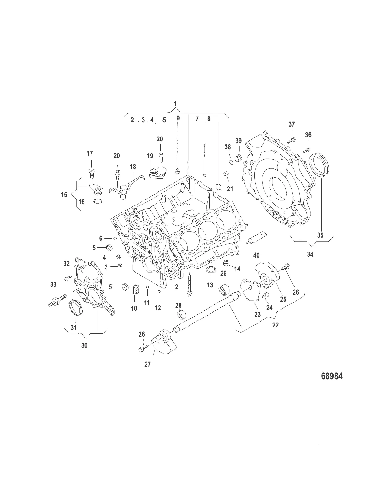 Блок цилиндра с балансировочным валом и масляным поддоном