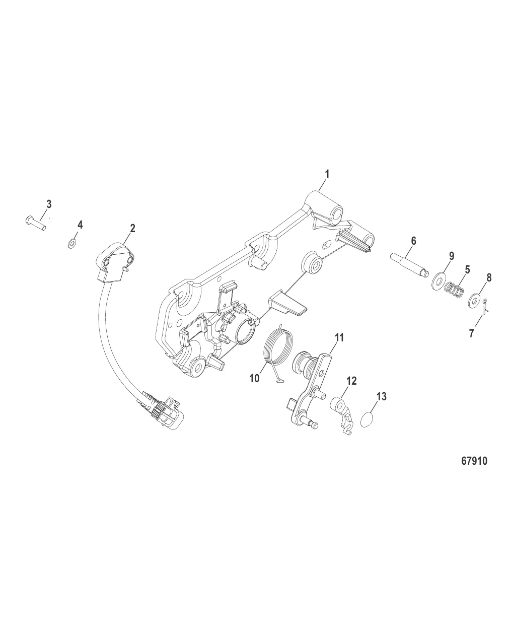 Кронштейн переключения передач Бортовой двигатель, потенциометр дроссельной заслонки
