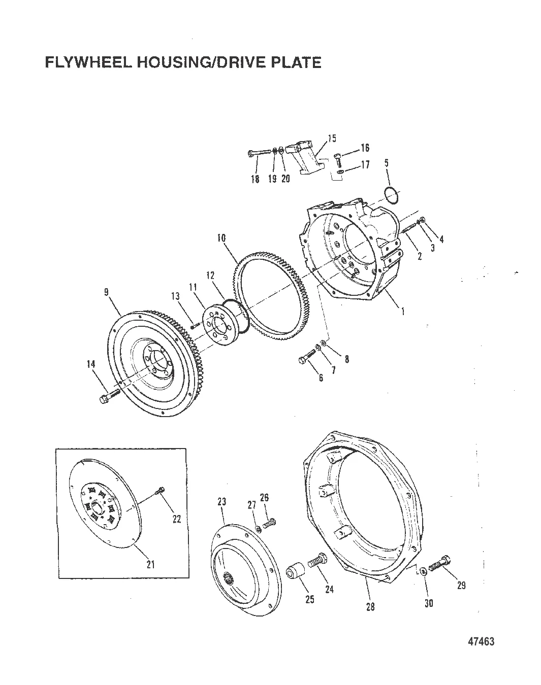 КОРПУС МАХОВИКА/ВЕДУЩИЙ ДИСК (БОРТОВЫЕ ДВИГАТЕЛИ)