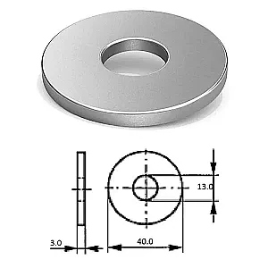 Шайба кузовная M12 нерж.A2 (100 шт) D9021-A2 M12*36