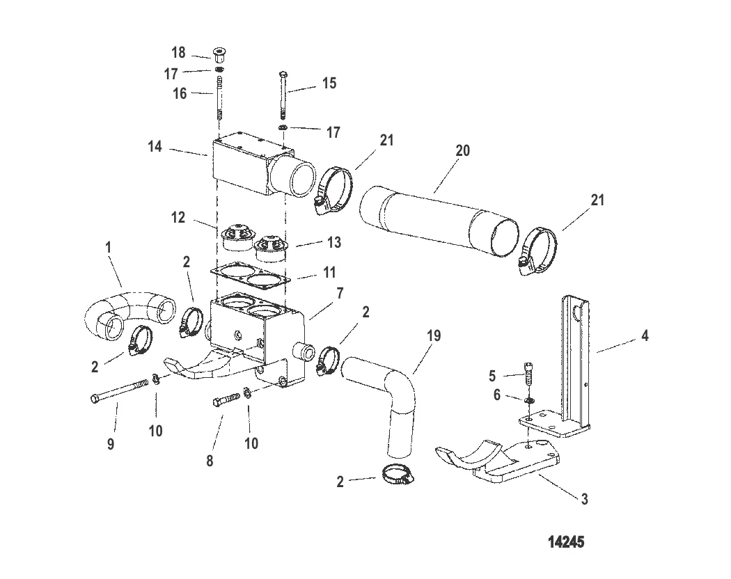 Термостат в сборе и шланги