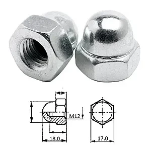 Гайка колпачковая M10 нерж.A2 (100 шт) D1587 M10-1.50