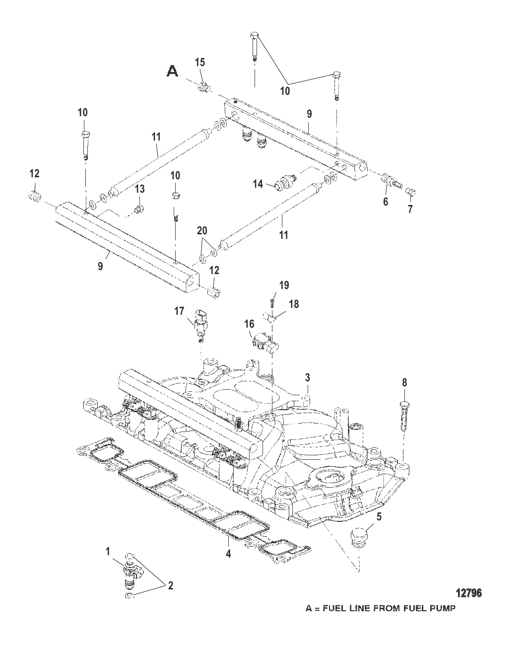 Впускной коллектор и топливные направляющие