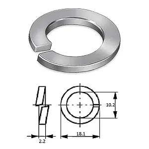 Шайба пружинная (гровер) M10 нерж.A2 (100 шт) D127B-A2 M10