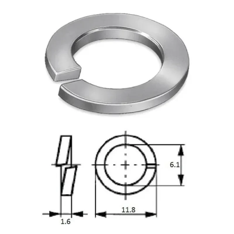 Шайба пружинная (гровер) M 6 нерж.A2