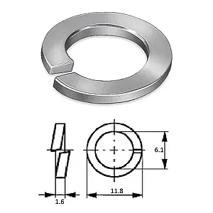 Шайба пружинная (гровер) M 6 нерж.A2 D127B-A2 M 6_010