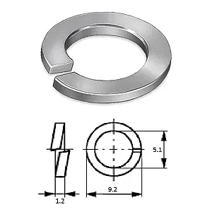 Шайба пружинная (гровер) M 5 нерж.A2 (10 шт) D127B-A2 M 5_010