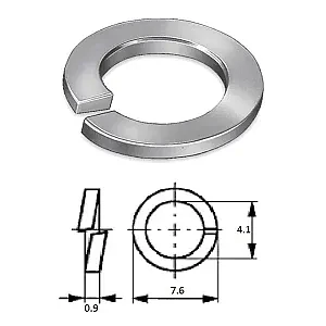 Шайба пружинная (гровер) M 4 нерж.A2 D127B-A2 M 4_010