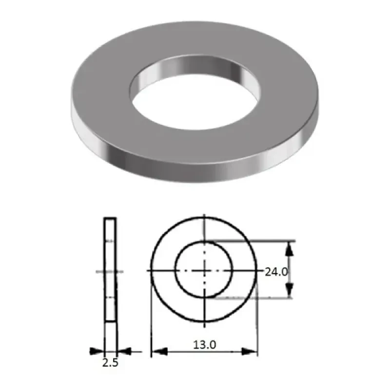 ZONBIX Шайба M12 нерж.A2 (100 шт)