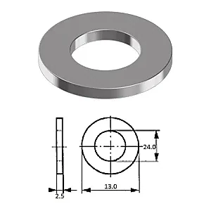 Шайба M12 нерж.A2 (100 шт) D125A-A2 M12
