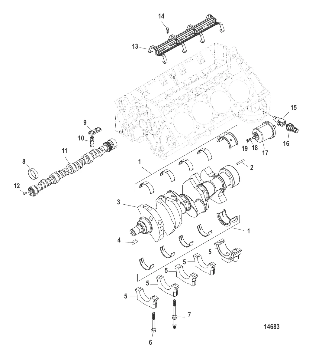 Блок цилиндра Распределительный вал и коленчатый вал