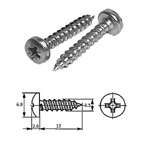 Шуруп п/кр.гол M3.5X 13 нерж.A2 D7981 M3.5X 13_010