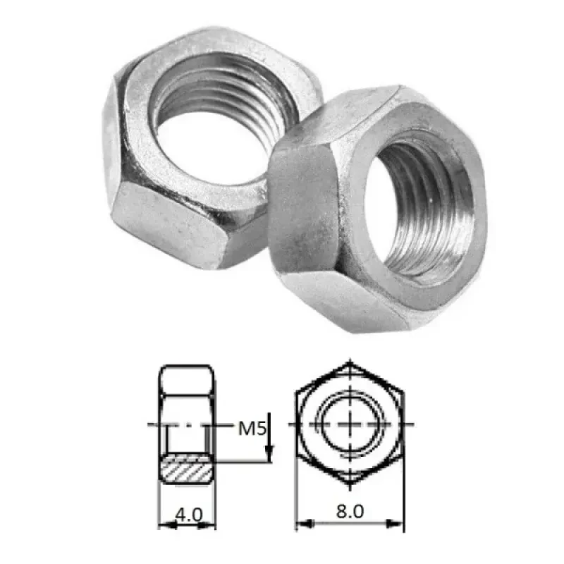 ZONBIX Гайка M 5 нерж.A2 (100 шт)