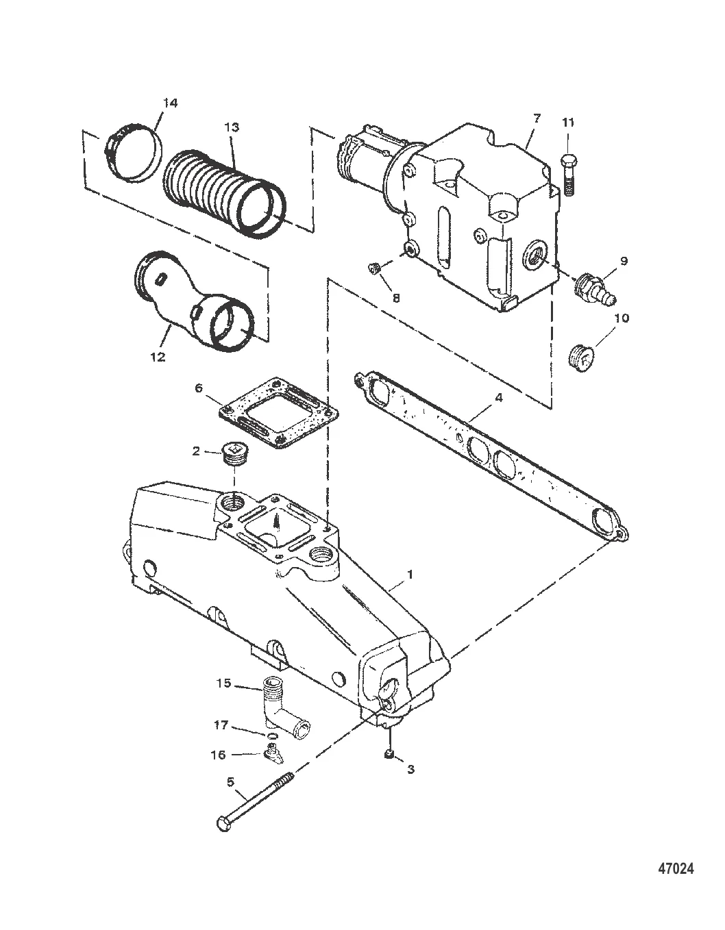 ВЫХЛОПНОЙ КОЛЛЕКТОР И ВЫХЛОПНОЙ КОЛЕНЧАТЫЙ ПАТРУБОК
