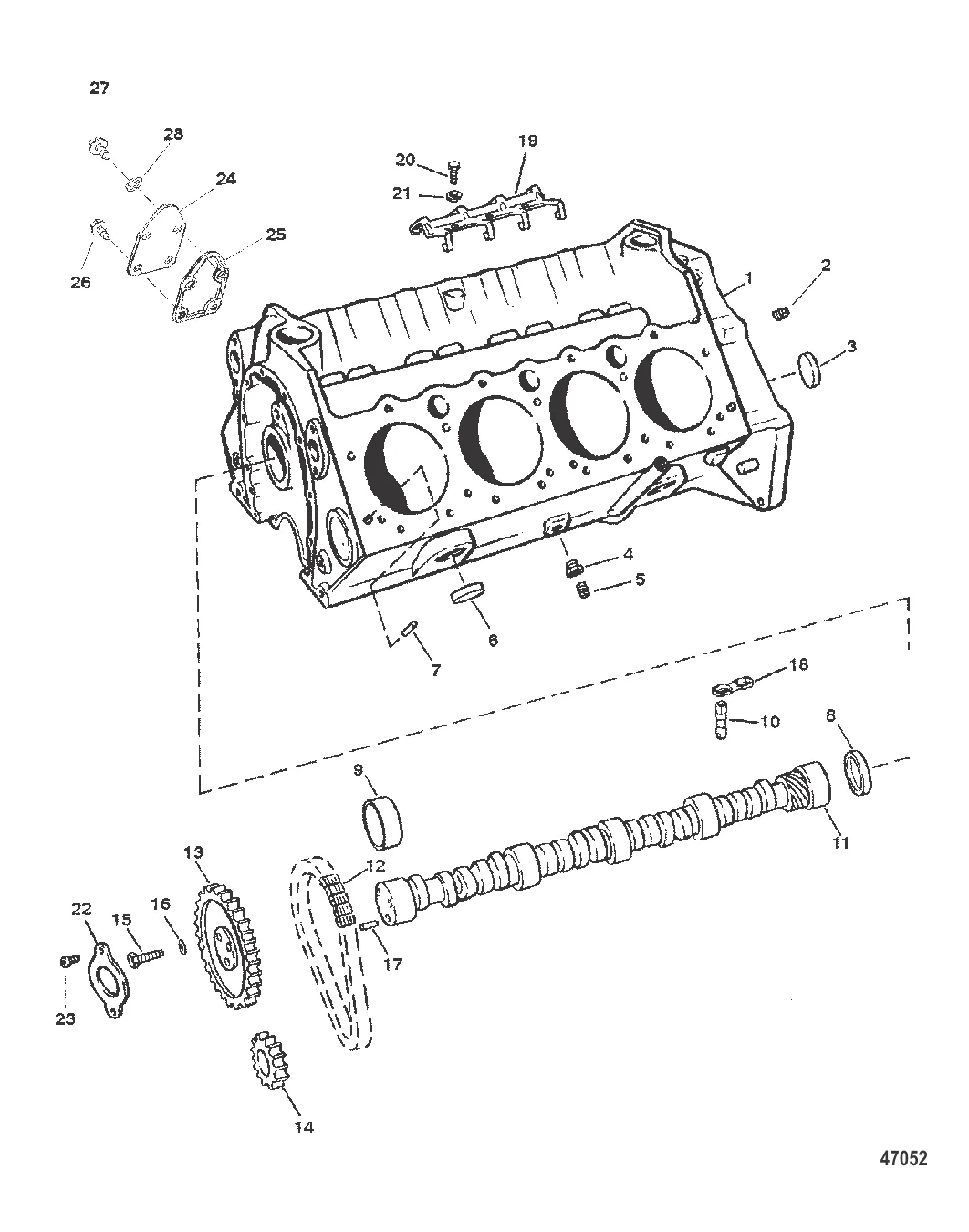 БЛОК ЦИЛИНДРОВ И РАСПРЕДЕЛИТЕЛЬНЫЙ ВАЛ
