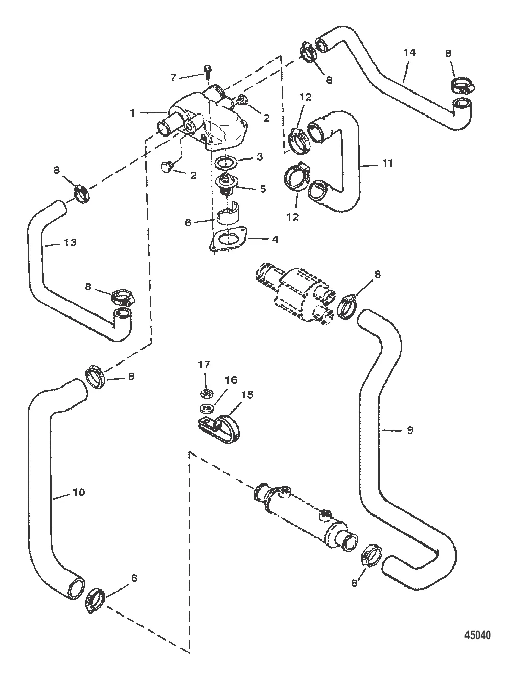 КОРПУС ТЕРМОСТАТА (НЕРЖАВЕЮЩАЯ СТАЛЬ) (СТАНДАРТНАЯ СИСТЕМА ОХЛАЖДЕНИЯ)