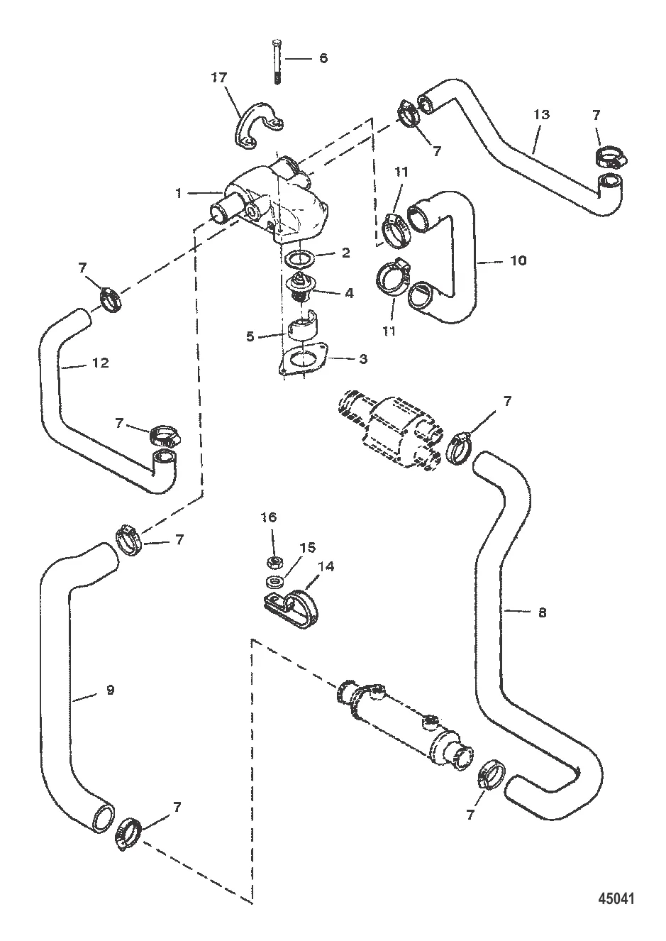 КОРПУС ТЕРМОСТАТА (ЧУГУН) (СТАНДАРТНАЯ СИСТЕМА ОХЛАЖДЕНИЯ)