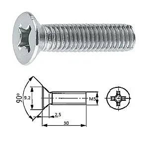 Винт пот.гол M5X 30 нерж.A2 (100 шт) D965 M5-0.8X 30