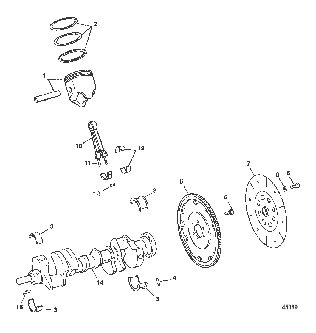 КОЛЕНЧАТЫЙ ВАЛ, ПОРШНИ И ШАТУНЫ