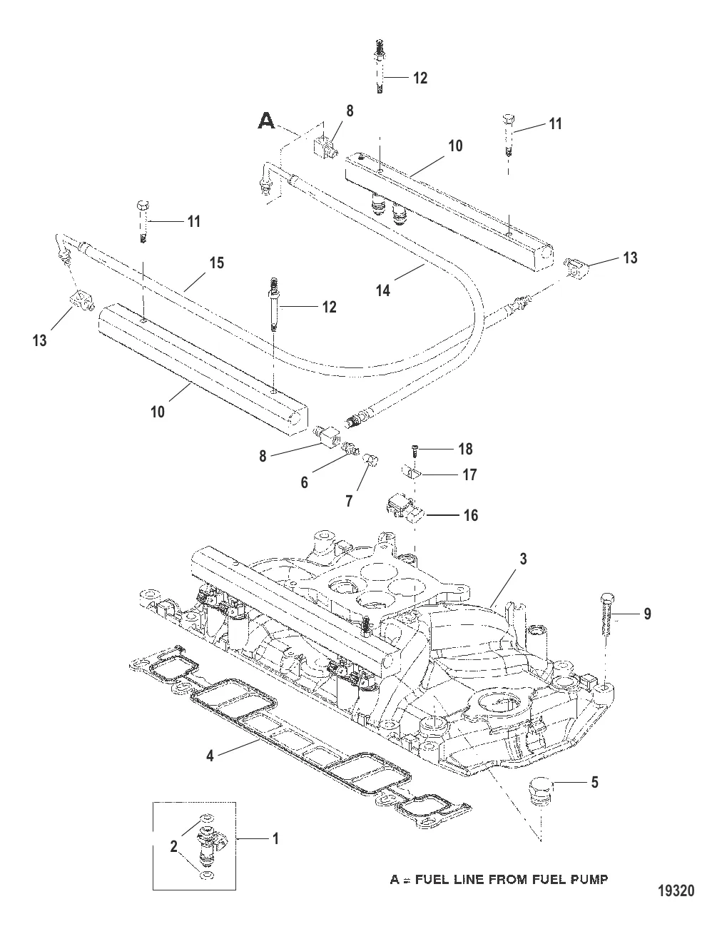 Впускной коллектор и топливные направляющие