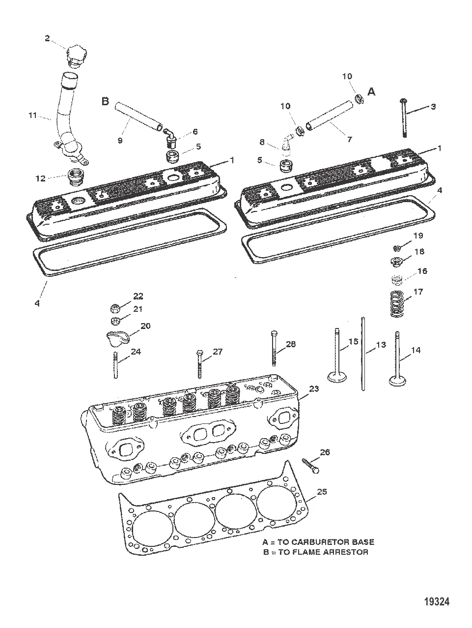 Головка цилиндра и крышка коромысла