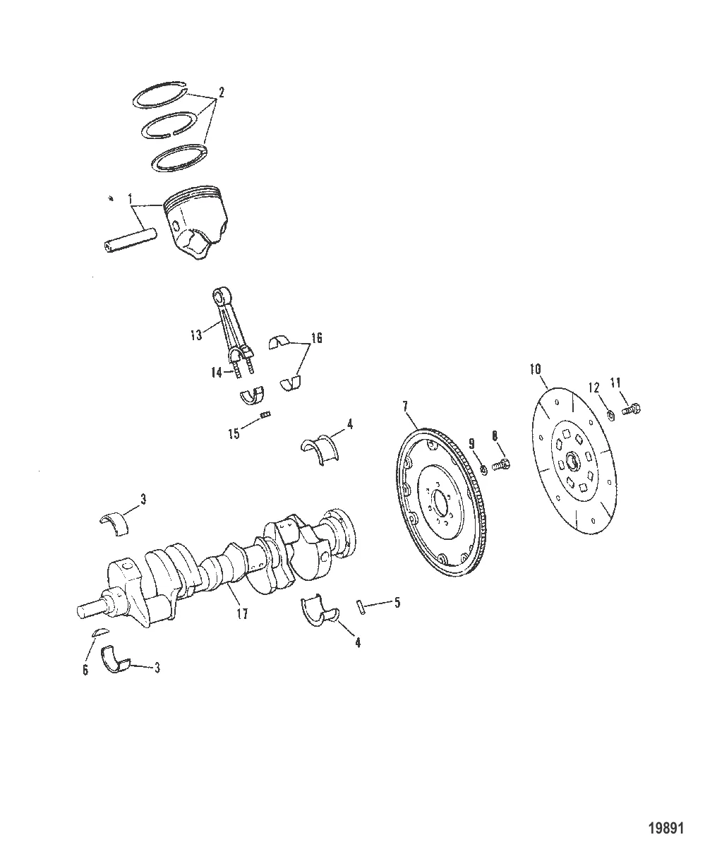Коленчатый вал, поршни и шатуны