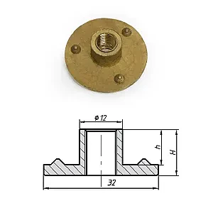 Т-гайка сквозная латунь 10 мм 040514T