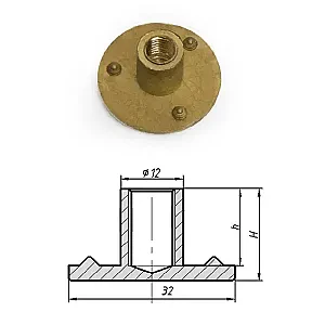 Т-гайка глухая латунь 15 мм 040515T