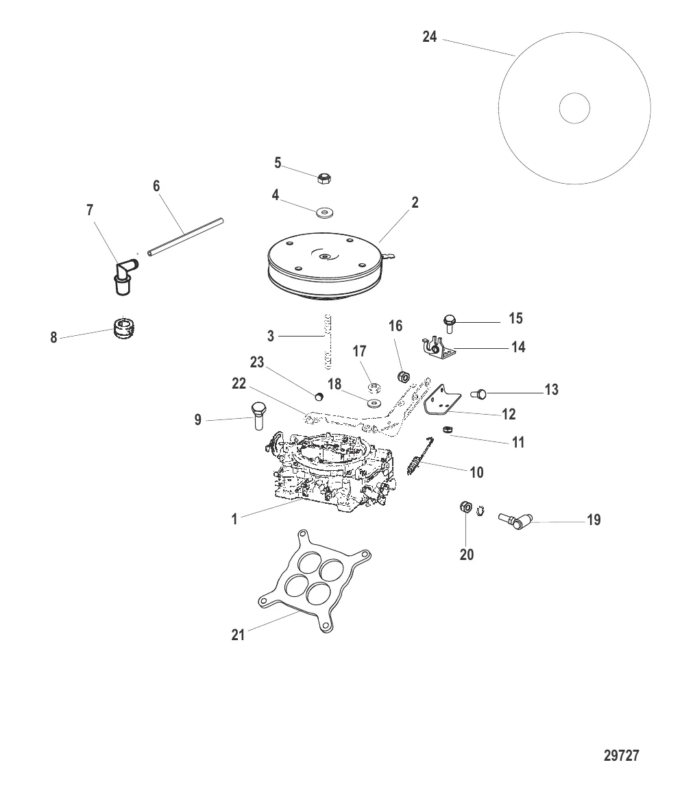 Карбюратор и тяга газа Четырехдиффузорный