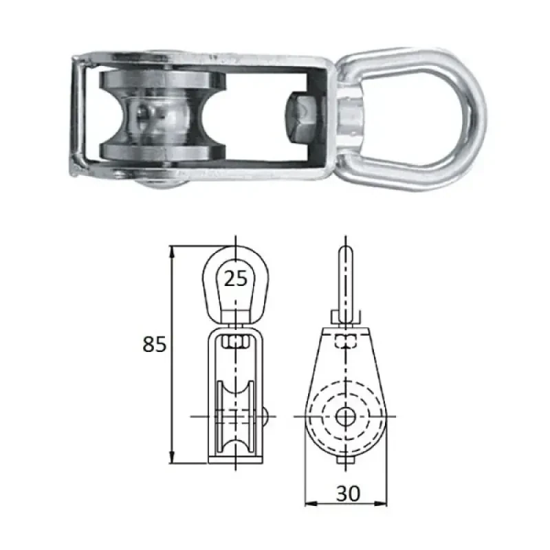 CIM Блок 1-шкив. со скобой 25 мм