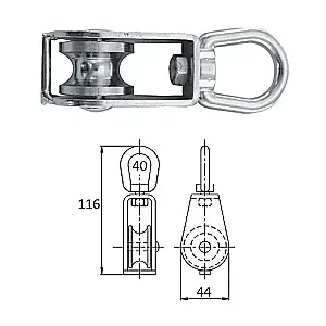 Блок 1-шкив. со скобой 40 мм 0505-0140