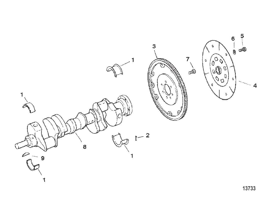CRANKSHAFT AND FLYWHEEL